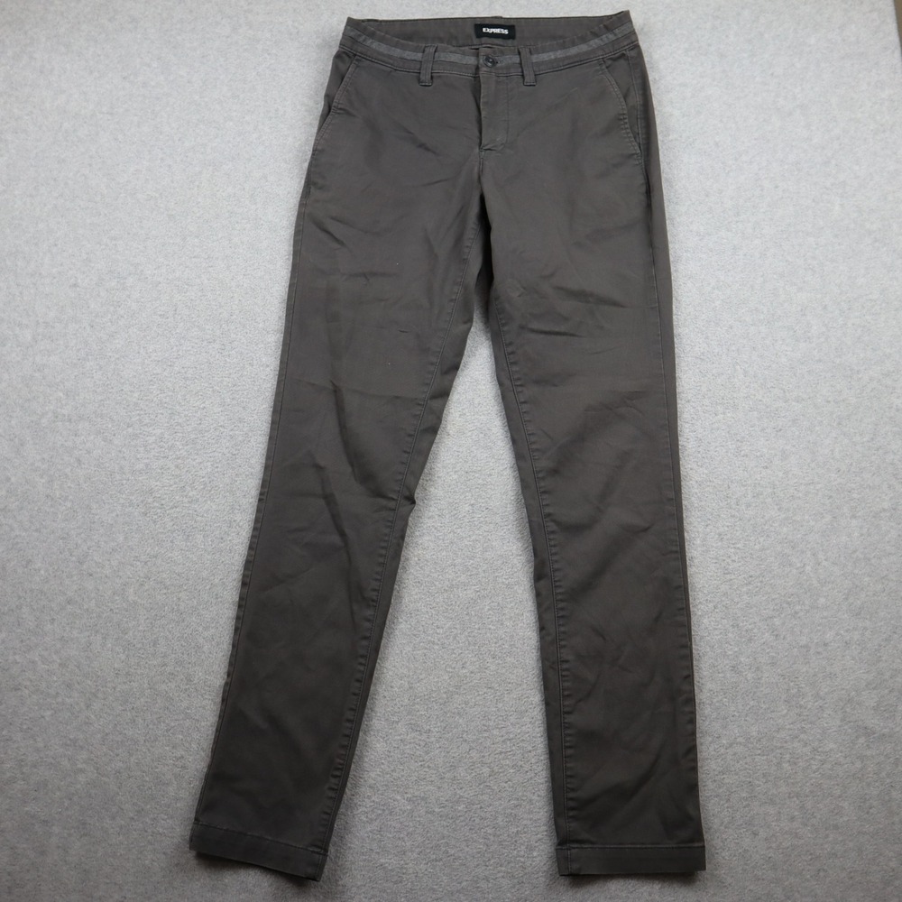 Express Chino Pants Mens 28 Skinny 365 Comfort Stretch+ Brown Trousers Casual